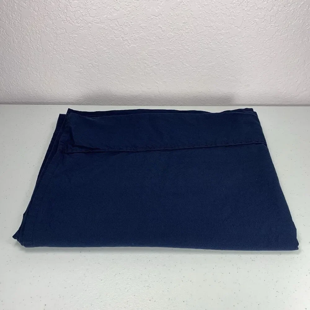 Lane Linen Flat Sheet Twin XL Blue 100% Organic Cotton GOTS Certified 108x66